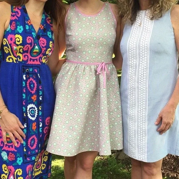 Elorie fit and flare pink and green dress - Picture 4 of 4